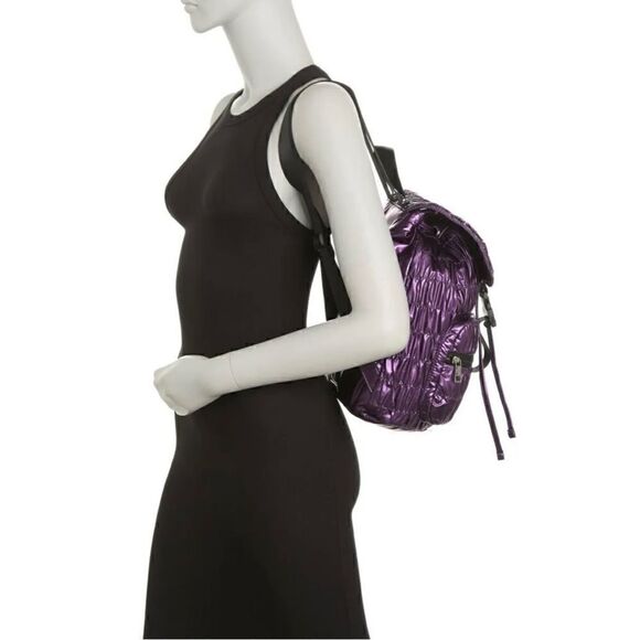 Madden Girl purple parachute, ruched backpack. - Picture 9 of 9